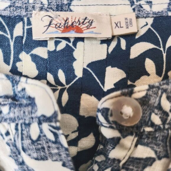 Faherty Gemina Linen Blend Shift Dress Indigo Echo Floral Size XL - Picture 7 of 8